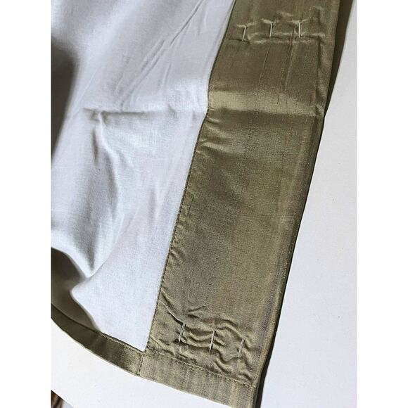 NEW 2 Pottery Barn Silk Dupioni Drapes 50x96 Pole Top Curtains Parchment - Picture 5 of 6